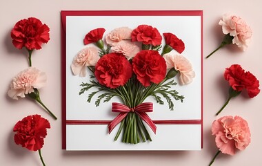 Carnation flower fringes, anniversaries, events, banners, plants, flowers, ribbons, cards, templates
