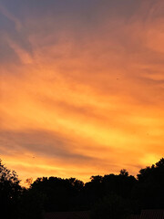 Beautiful fiery sky in the evening