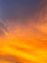 Beautiful fiery sky in the evening