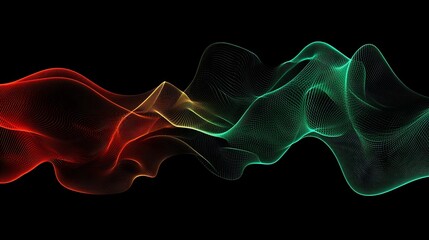 Fototapeta premium Abstract colorful wave on black background.