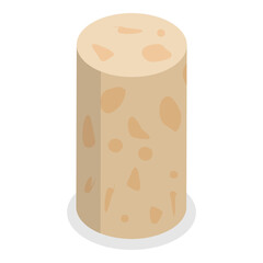 3D Isometric Flat Vector Set of Wine Corks, Stopper Caps. Item 1
