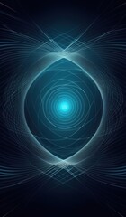 Fototapeta premium a blue abstract background with a circular shape and lines