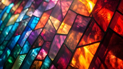 Vibrant Colorful Glass Mosaic Pattern Design