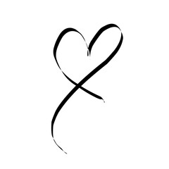 Fototapeta premium Simple Artistic Hand Drawn Heart Shape Icon