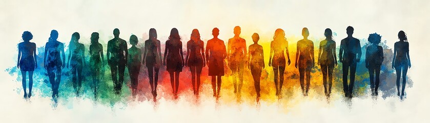 Obraz premium A group of people from various backgrounds forming a human silhouette
