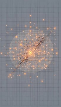 A scatter plot design with glowing points on a grid pattern