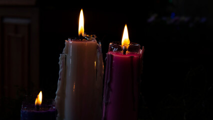 candles on a dark background