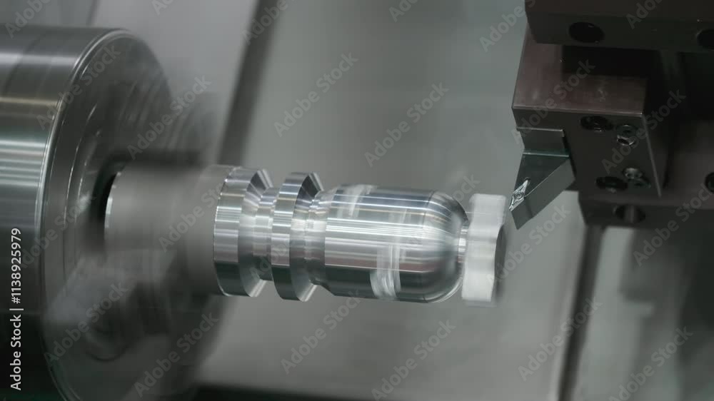 Poster the milling process on cnc milling machine. the metal working concept on the milling machine.