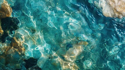 Fototapeta premium Crystal clear water with rocks.