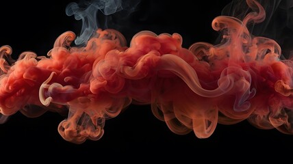 Thick red smoke creating a border in the image. Abstract. Looks like smoke under water.