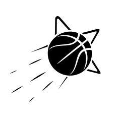 basketball logo with star icon combination