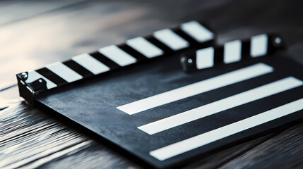 Obraz premium Movie clapper board isolated on transparent background, png image. Flicker. Illustration