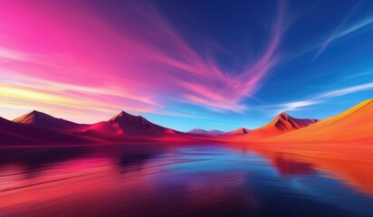 Fototapeta premium a close up of a mountain range with a body of water