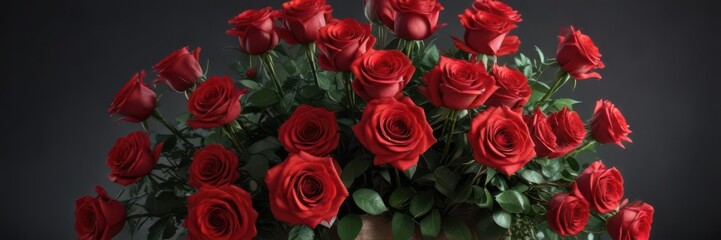 Obraz premium Dramatic oversized red rose arrangement, vibrant hues , red, big, bloom
