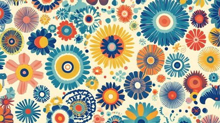 Vibrant Colorful Abstract Floral Pattern Design
