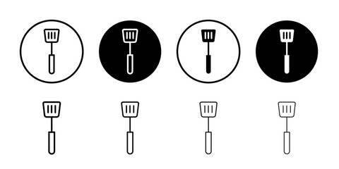 Cooking spatula icon Black and white outline vector