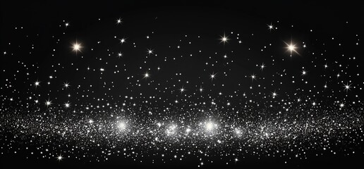 Obraz premium Sparkling stars on a dark night sky background.