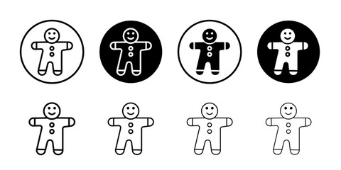 Man cookie icon Black and white outline vector