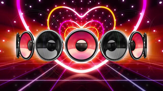 Disco club party audio speaker CG background
