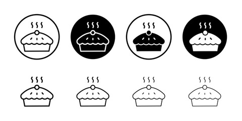Pie icon Black and white outline vector