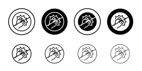 Stop violence icon Black and white outline vector