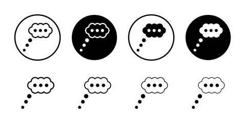 Thinking bubble icon Black and white outline vector