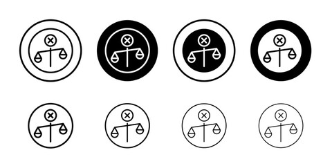 Unfair icon Black and white outline vector
