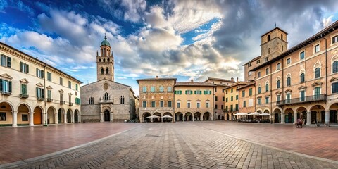 Obraz premium Foligno Town Square, historic square, medieval square
