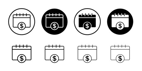Obraz premium Annuity due icon Black and white outline vector