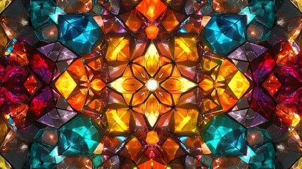 Colorful Gemstone Kaleidoscope Abstract Art
