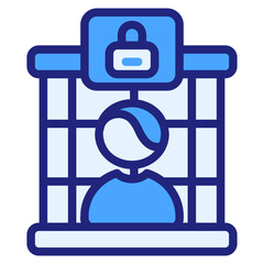 Prison blue color style icon