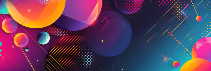 Dynamic and Modern Banner Template for Business and Marketing Promotions with Vibrant Geometric Elements