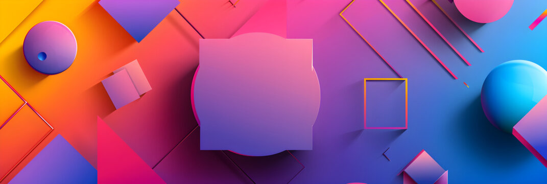 Dynamic and Modern Banner Template for Business and Marketing Promotions with Vibrant Geometric Elements