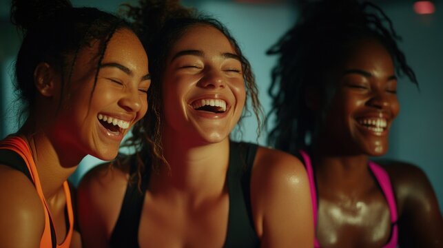 Laughing Fitness Friends - Powered by Adobe