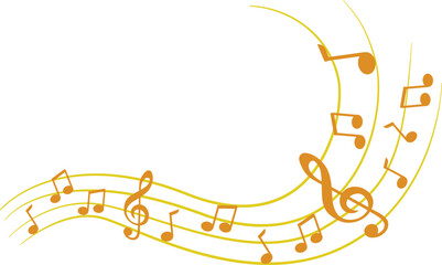 Music notes wave, Curve musical signs, sound wave line symbol, acoustic composition, Musical note, music sound, musical waves, Music increased wave © vedpku