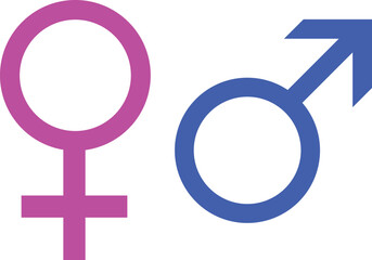 Women sign Color, Gender symbol, female indication vector, Men sign Color, Male indication vector