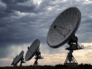 Very Large Array satellite antennas in irregular formation