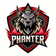 Dynamic Panther E-sport Logo Featuring Bold and Fierce Design with Sharp Angles and Modern Gaming Aesthetic