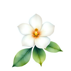 Naklejka premium Arabian Jasmine in isolate white background in Watercolor Style