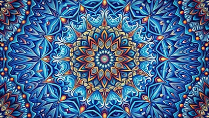 Abstract Art Pattern on Blue Background, blue background, abstract art