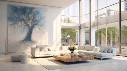 Naklejka premium Bright and Spacious Living Area