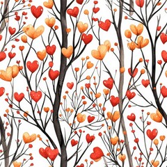 Valentine's Day Seamless Patterns Valentine Patterns Watercolor , isolated on white background,  , copy space, copy space for text,