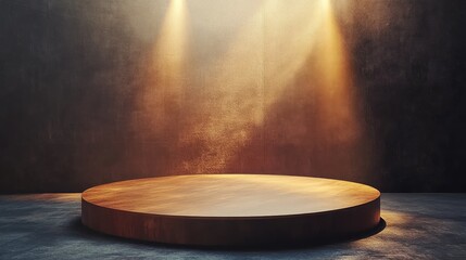 Dramatic Spotlight on a Wooden Stage