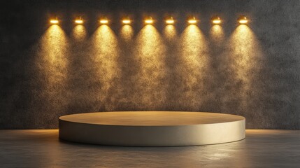 Minimalistic Stage with Warm Lighting Effects