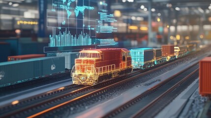 Fototapeta premium A focus on a feedback loop visual displayed on a screen analyzing supply chain disruptions and proposing realtime solutions.