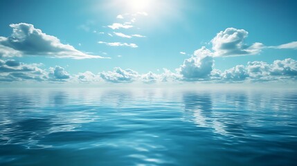 Calm Ocean and Sky. Concept of peace, tranquility, and serenity.