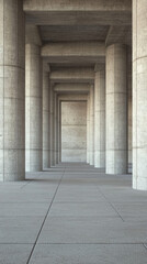 Fototapeta premium Concrete pillars create modern architectural space