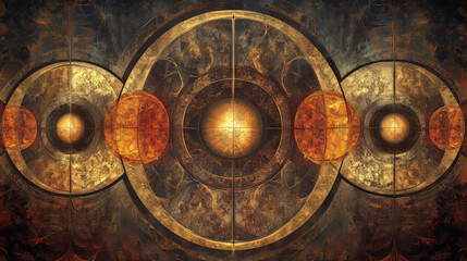 Vesica Piscis Earth Tones Digital Art Background