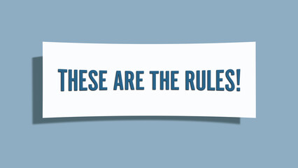 These are the Rules. A card isolated on blue background.