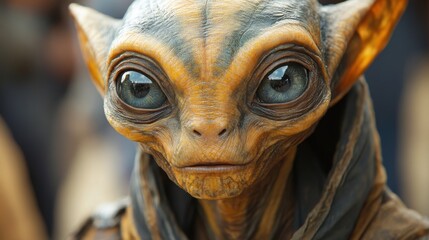 a close up of a alien
